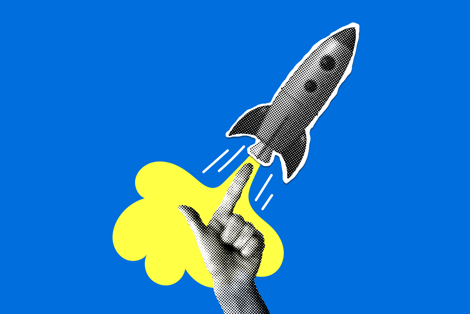 a hand referring to a rocket in the Startups: The Powerhouse of Innovation and Growth article