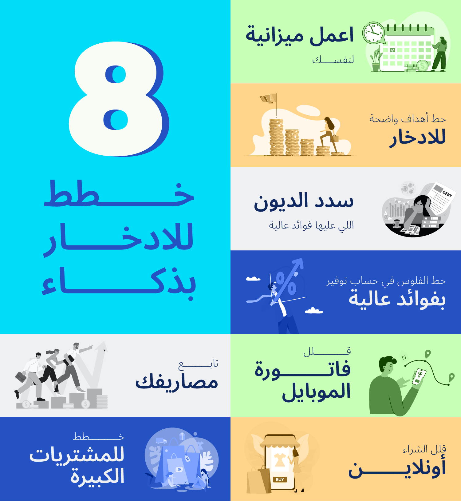 8 خطط للادخار بذكاء من مقال خطط ذكية للادخار على مدونة علم الجيب من ماني فيللوز
